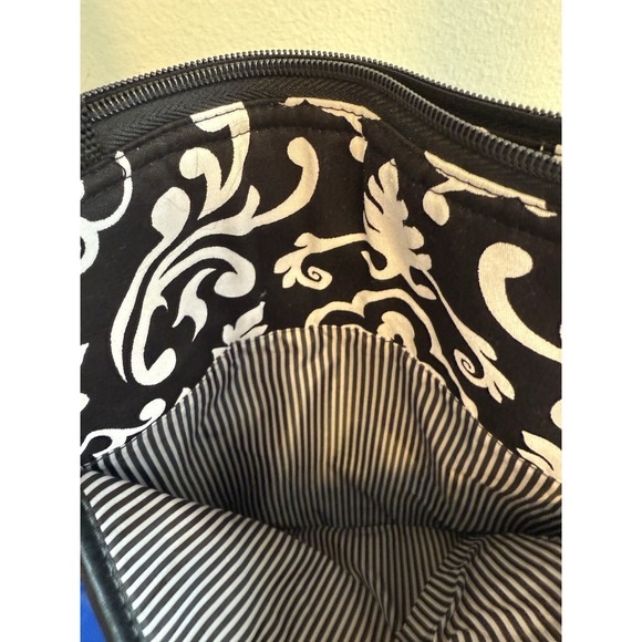 Thirty One Crossbody Purse Messenger Bag Adj Strap Parisian Pop Black White NWOT - Picture 9 of 11
